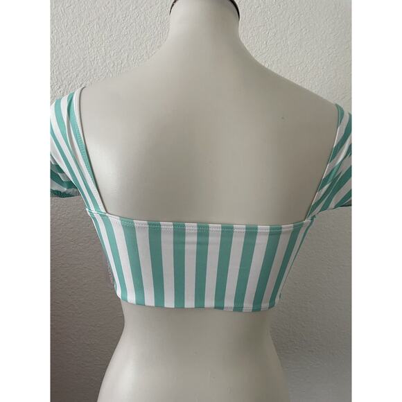 Kenny Flowers Swim Bikini Top Lanai Sleeved Striped Swimwear - Picture 4 of 6